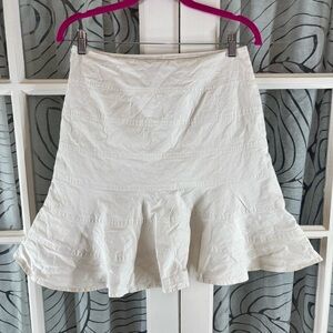 Ralph Lauren Black Label 8 White Cotton Lined Flare Mini Skirt